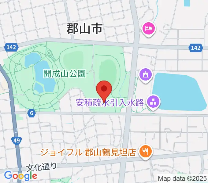 郡山しんきん開成山プールの地図