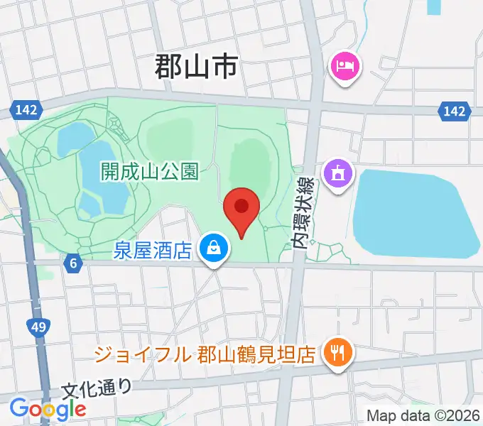 郡山しんきん開成山プールの地図