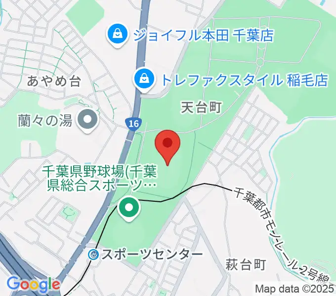 千葉県総合スポーツセンター陸上競技場の地図