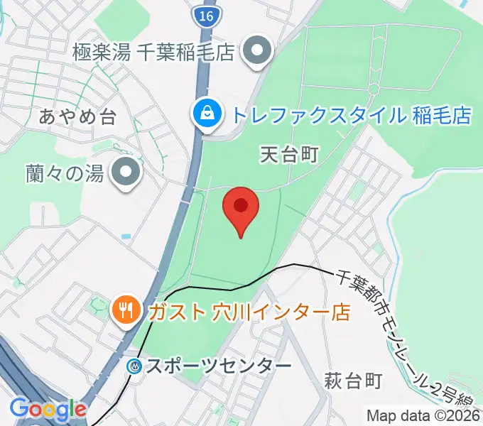 千葉県総合スポーツセンター陸上競技場の地図