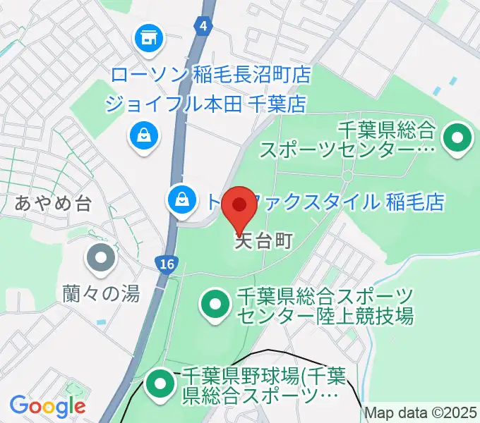 千葉県総合スポーツセンター第2陸上競技場の地図