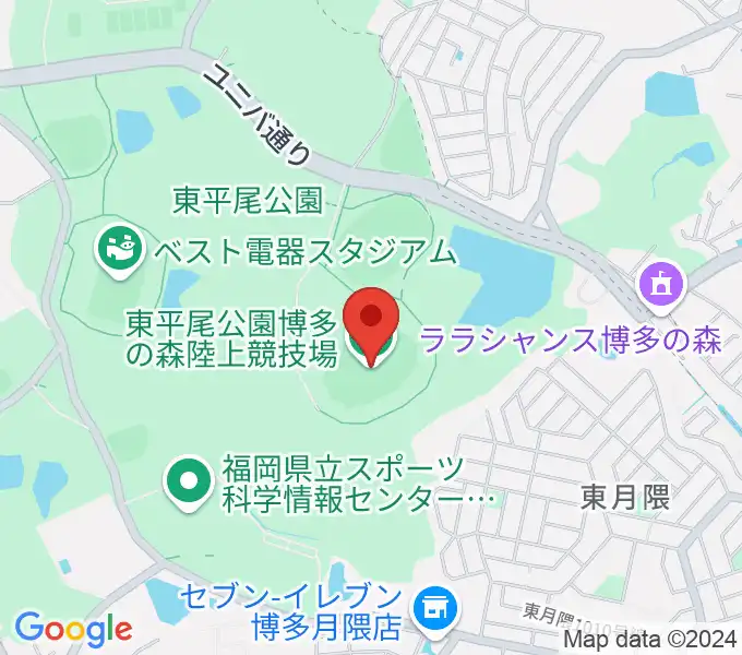 東平尾公園博多の森陸上競技場の地図