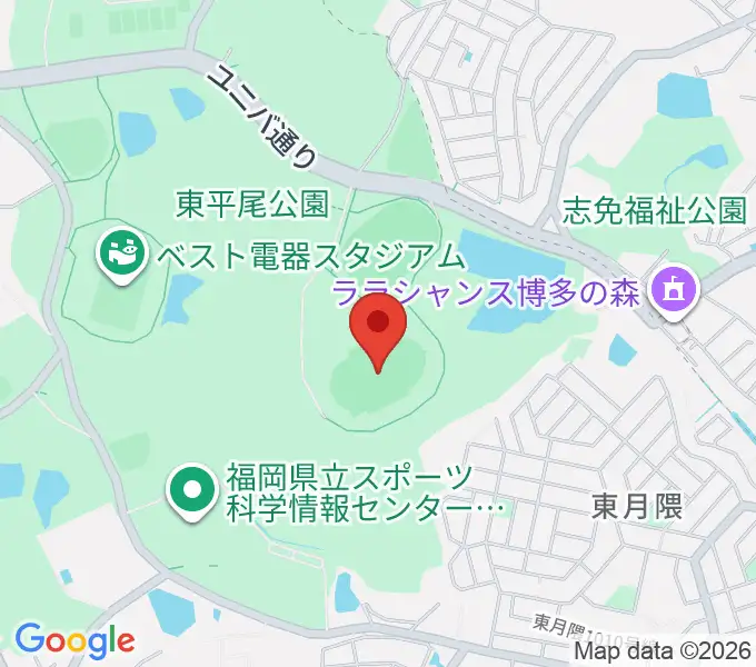 東平尾公園博多の森陸上競技場の地図