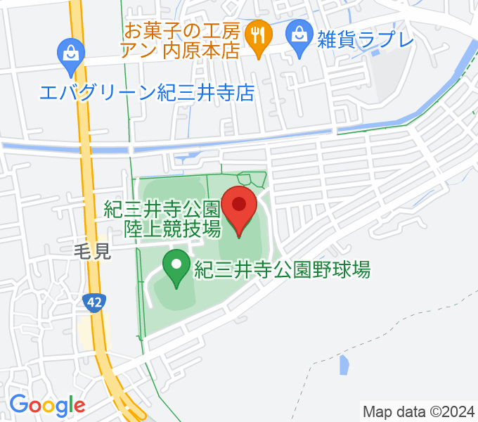 紀三井寺公園陸上競技場の場所