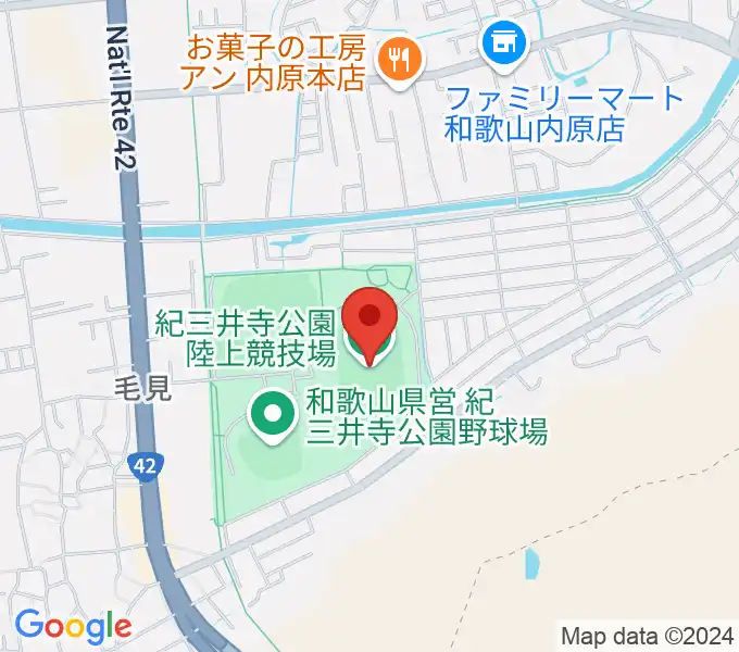 紀三井寺公園陸上競技場の地図