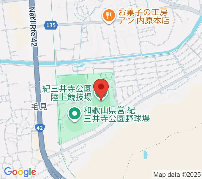 紀三井寺公園陸上競技場の地図