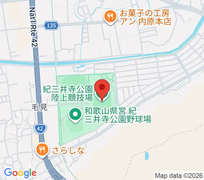 紀三井寺公園陸上競技場の地図