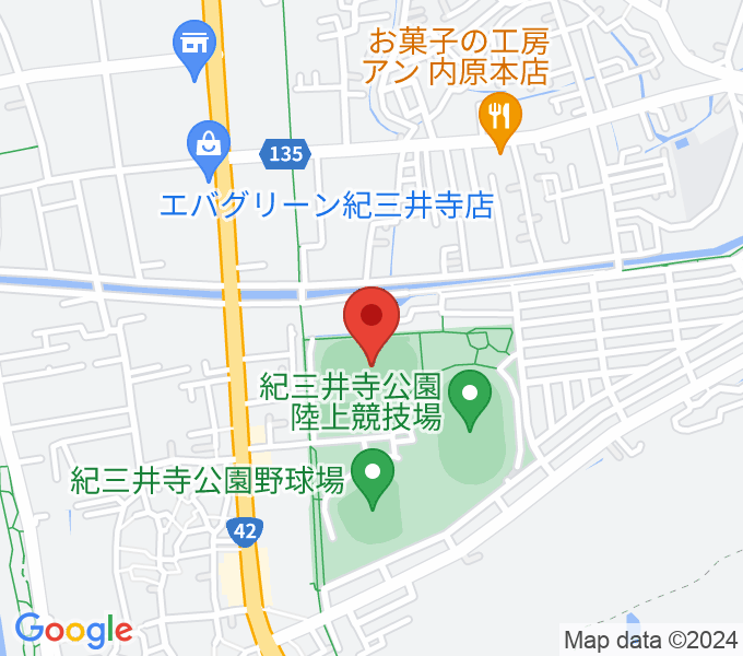 紀三井寺公園球技場・補助競技場の場所