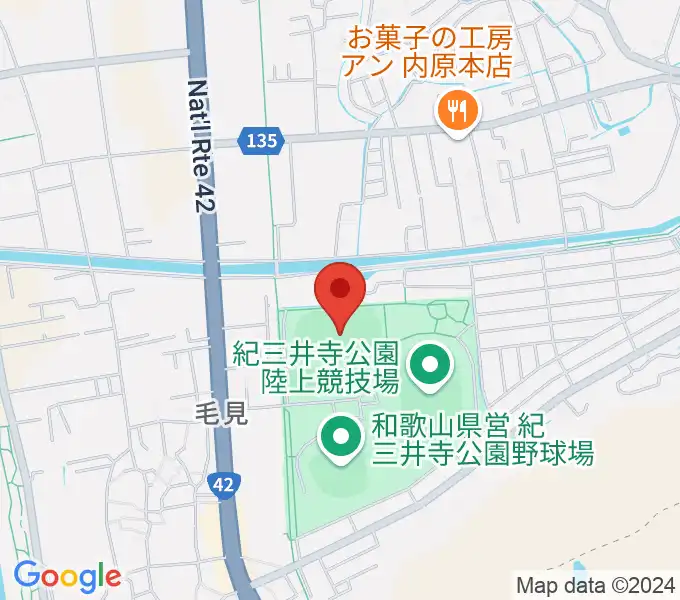 紀三井寺公園球技場・補助競技場の地図