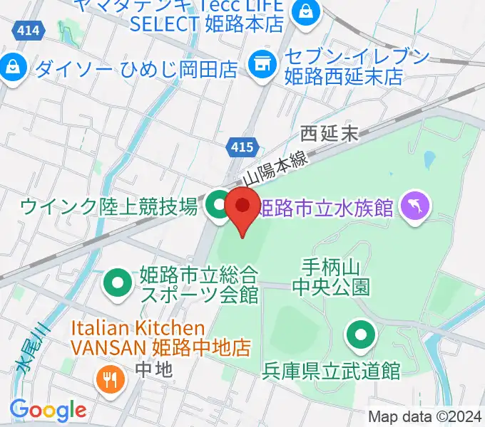 ウインク陸上競技場の地図