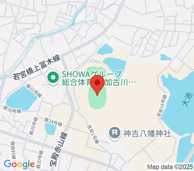 SHOWAグループ陸上競技場の地図