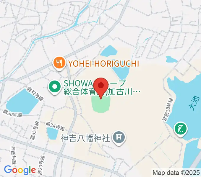 SHOWAグループ陸上競技場の地図