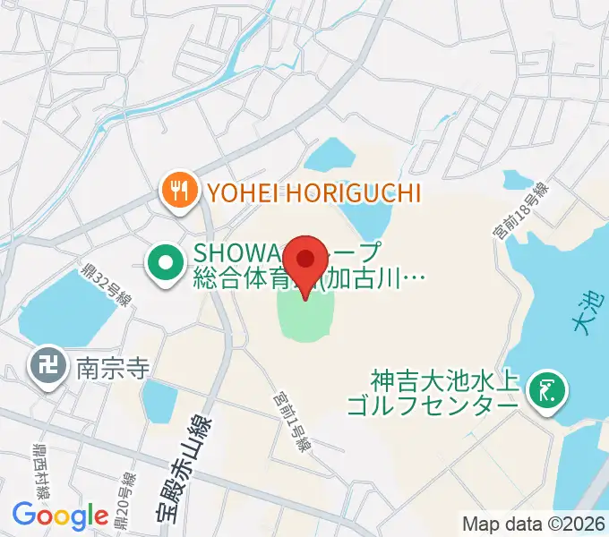 SHOWAグループ陸上競技場の地図