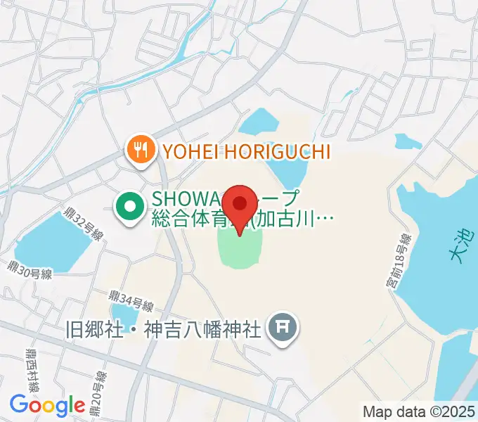 SHOWAグループ陸上競技場の地図