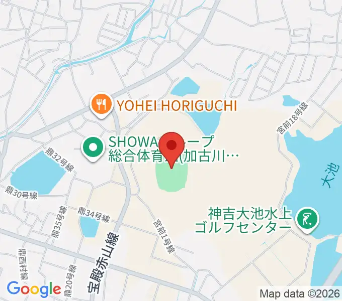 SHOWAグループ陸上競技場の地図