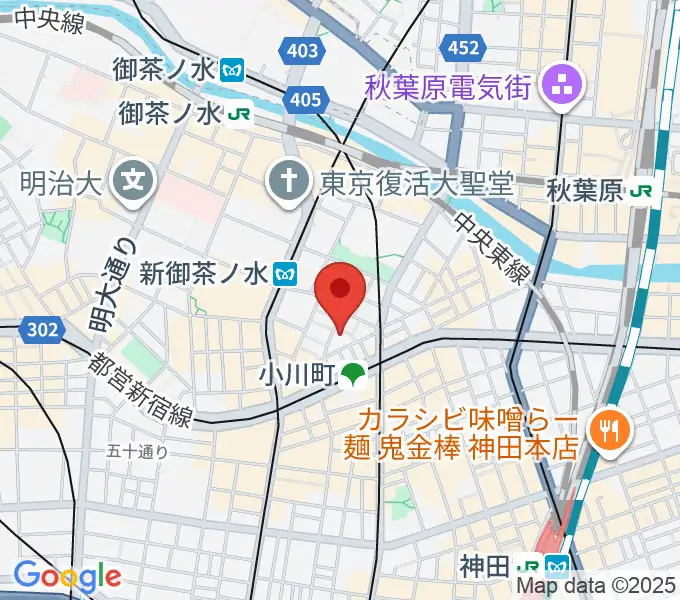 宮地楽器神田お茶の水ホールの地図