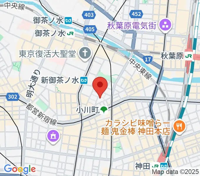 宮地楽器神田お茶の水ホールの地図