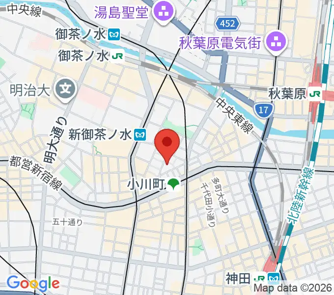 宮地楽器神田お茶の水ホールの地図