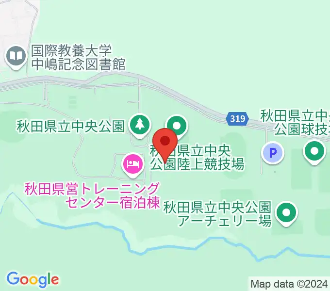 秋田県立中央公園陸上競技場の地図