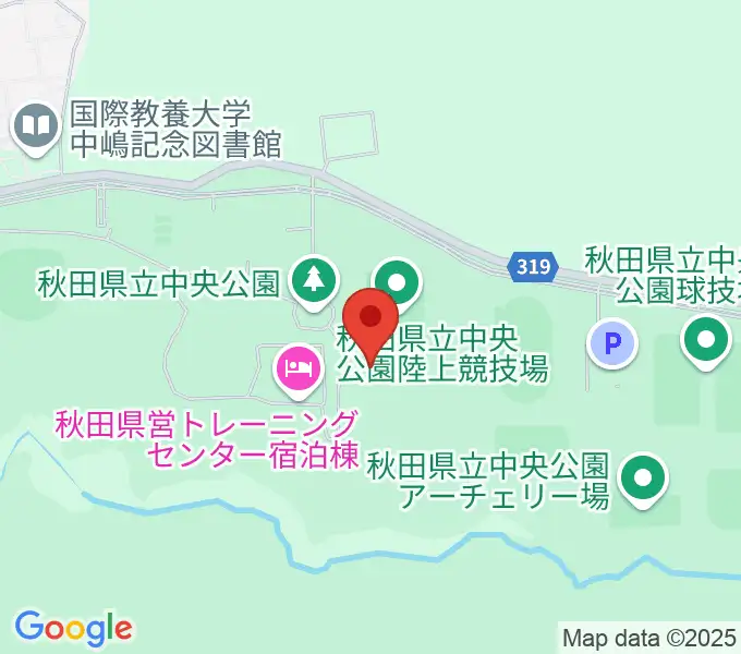 秋田県立中央公園陸上競技場の地図