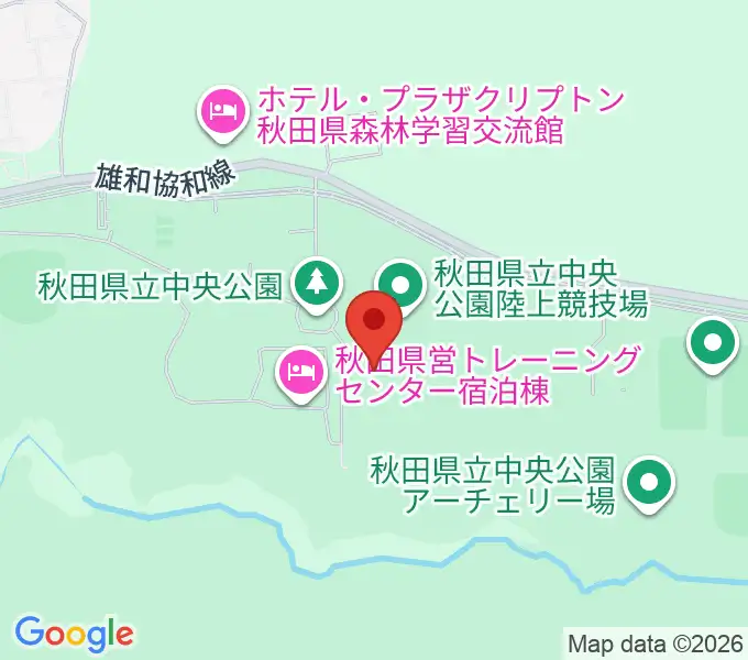 秋田県立中央公園陸上競技場の地図