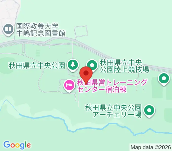 秋田県立中央公園陸上競技場の地図
