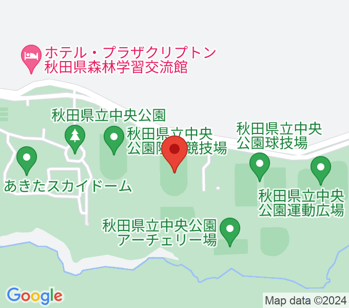 秋田県立中央公園補助陸上競技場の場所