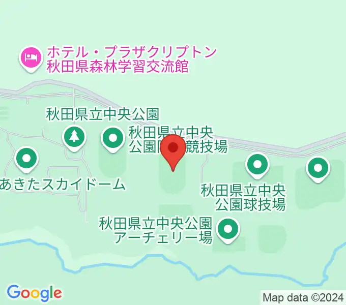 秋田県立中央公園補助陸上競技場の地図