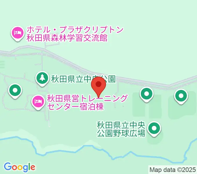 秋田県立中央公園補助陸上競技場の地図