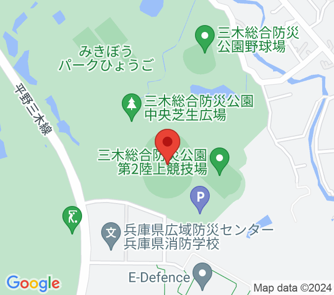 三木総合防災公園陸上競技場の場所