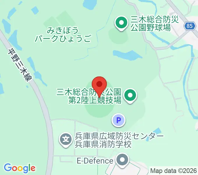 三木総合防災公園陸上競技場の地図
