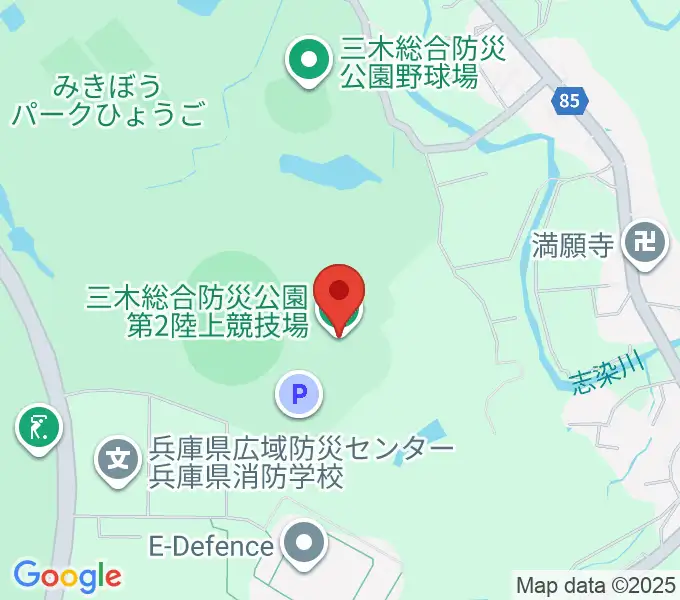 三木総合防災公園第2陸上競技場の地図