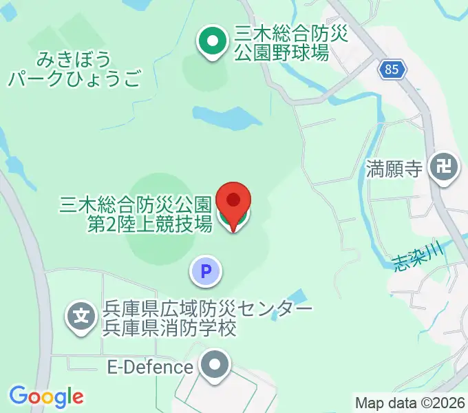 三木総合防災公園第2陸上競技場の地図