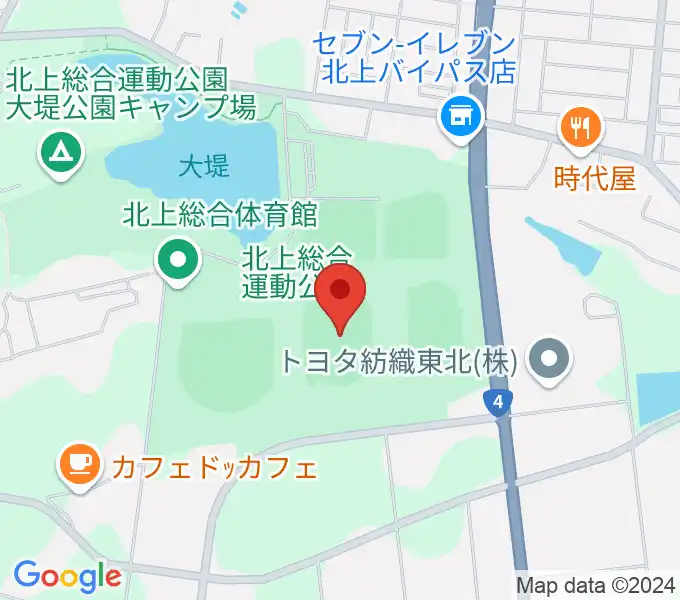 ウエスタンデジタルスタジアムきたかみの地図