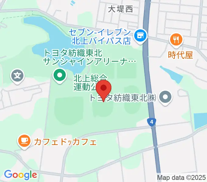 ウエスタンデジタルスタジアムきたかみの地図