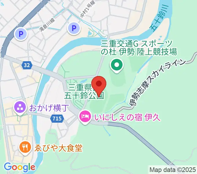 三重交通Gスポーツの杜伊勢第二陸上競技場の地図