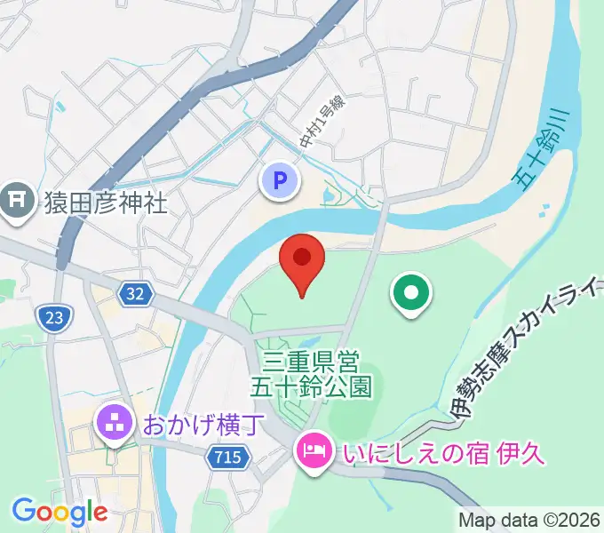 三重交通Gスポーツの杜伊勢体育館の地図