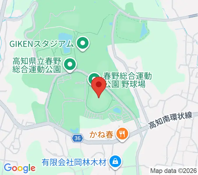 春野総合運動公園野球場の地図