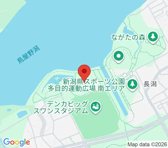 デンカスワンフィールドの地図