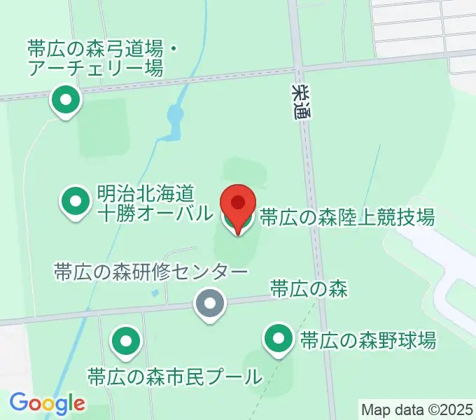 帯広の森陸上競技場の地図