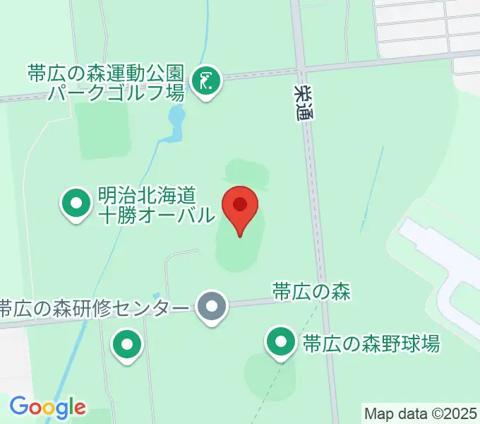 帯広の森陸上競技場の地図