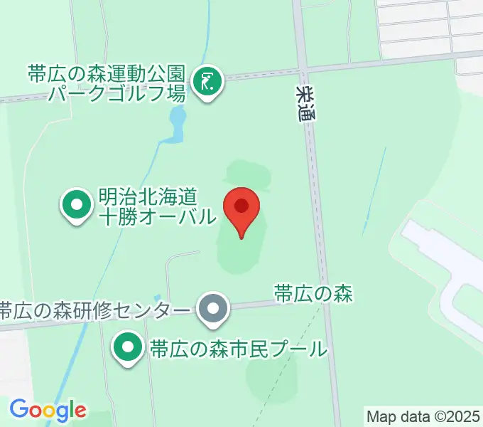 帯広の森陸上競技場の地図