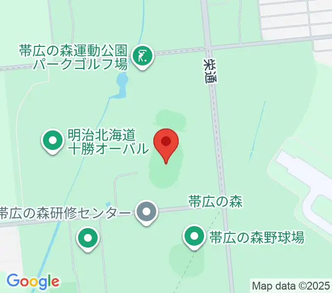 帯広の森陸上競技場の地図