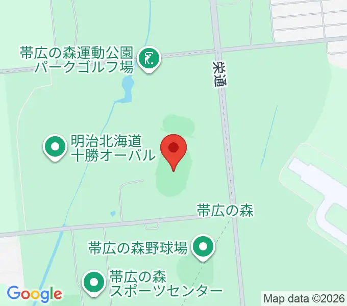 帯広の森陸上競技場の地図