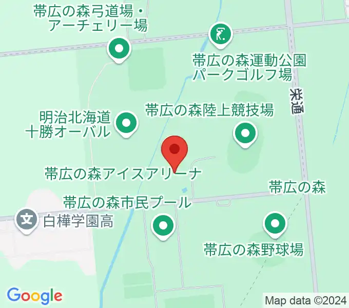 帯広の森アイスアリーナの地図