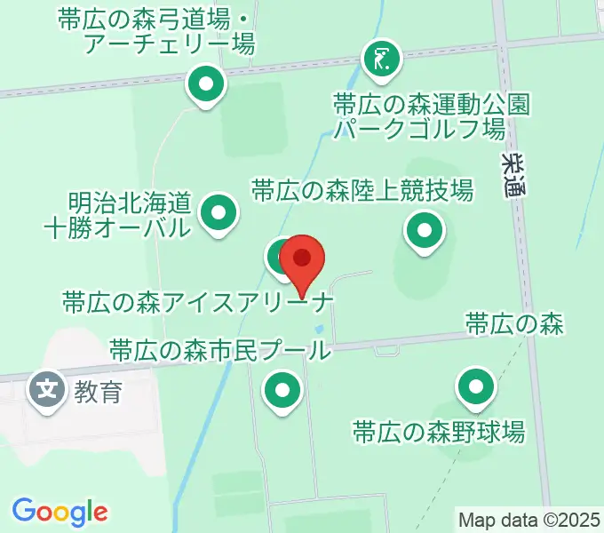 帯広の森アイスアリーナの地図