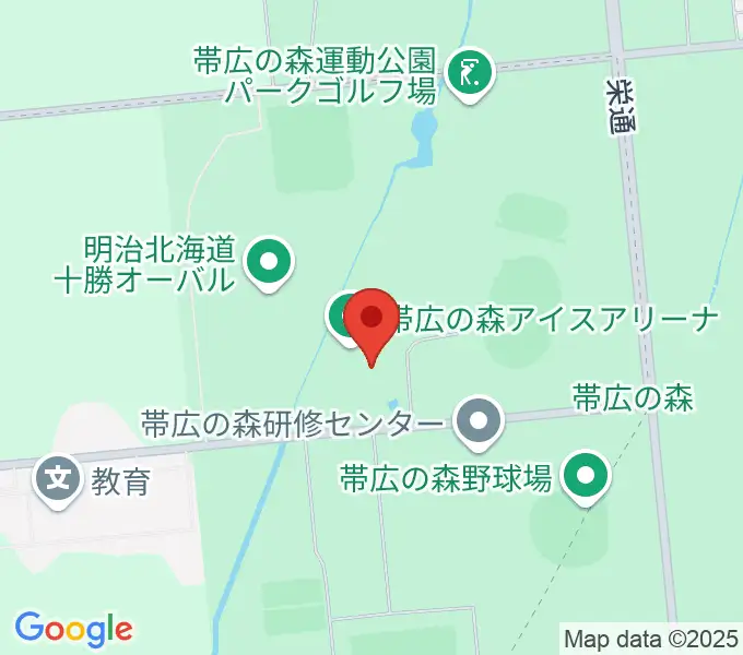 帯広の森アイスアリーナの地図