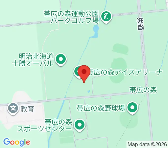 帯広の森アイスアリーナの地図