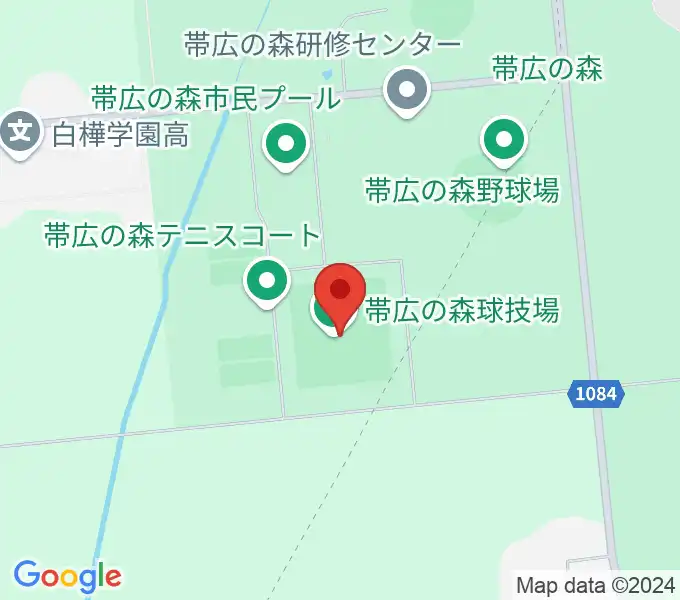 帯広の森球技場の地図