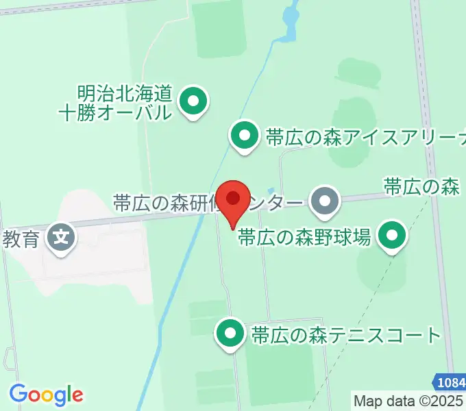 帯広の森体育館の地図